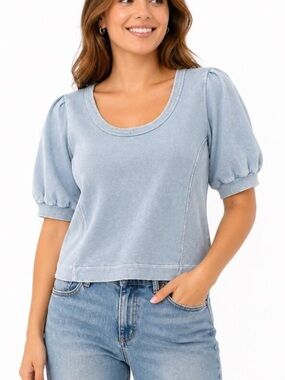 Aerie Blue Seams Right Sweater Top Size XL